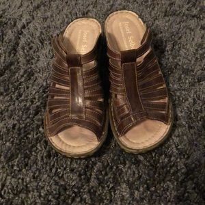 Josef Seibel strappy brown sandals.
